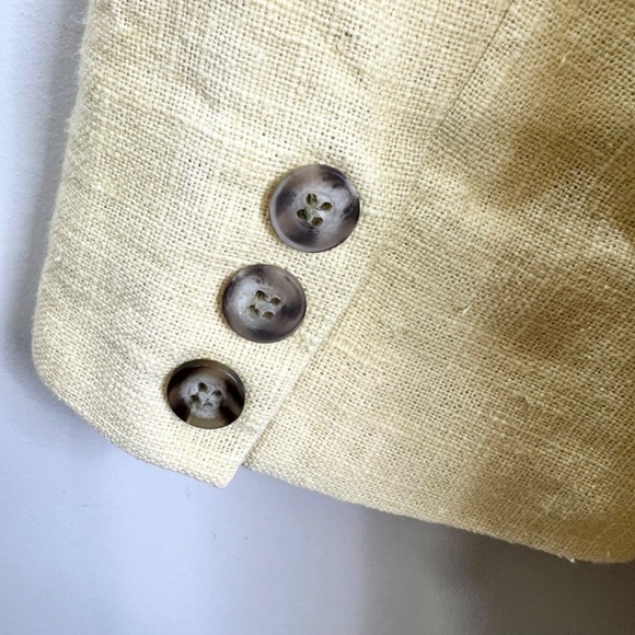 Vintage JAX Sport Vancouver 100% ramie butter yellow summer blazer jacket L - Picture 10 of 16